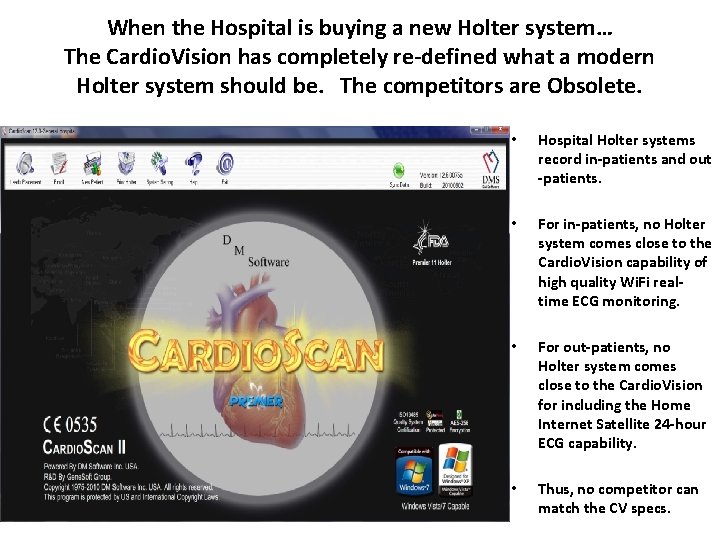 When the Hospital is buying a new Holter system… The Cardio. Vision has completely