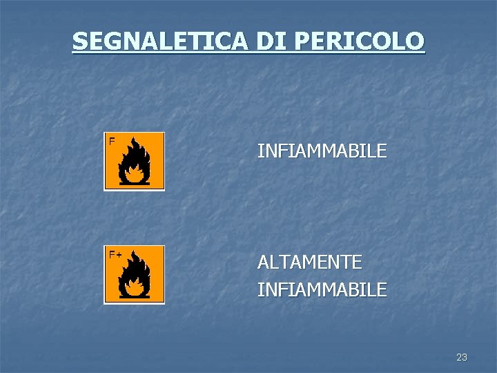 SEGNALETICA DI PERICOLO INFIAMMABILE ALTAMENTE INFIAMMABILE 23 