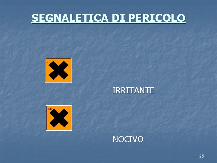 SEGNALETICA DI PERICOLO IRRITANTE NOCIVO 25 