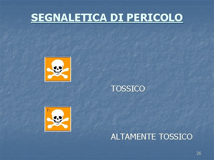 SEGNALETICA DI PERICOLO TOSSICO ALTAMENTE TOSSICO 26 