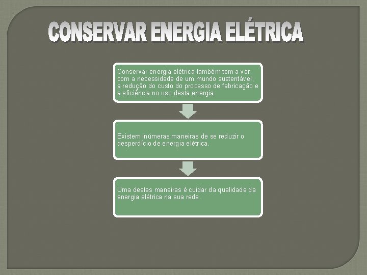 Conservar energia elétrica também tem a ver com a necessidade de um mundo sustentável,