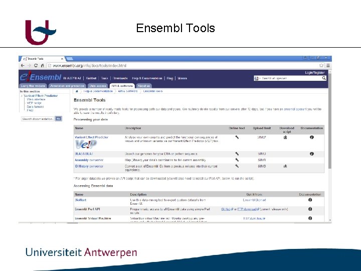 Ensembl Tools 