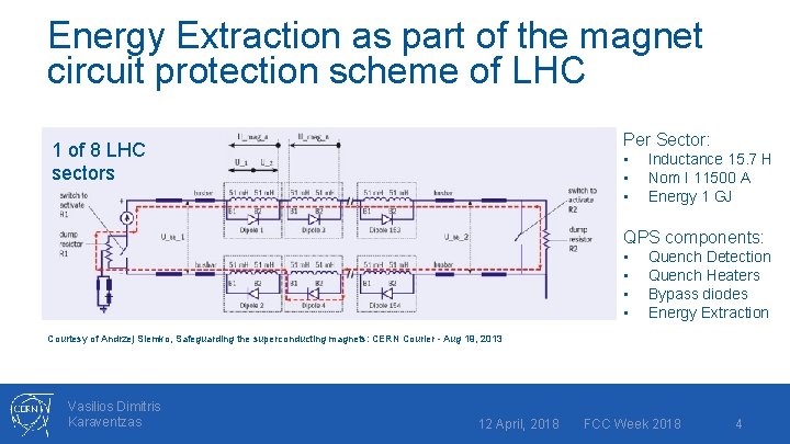 Energy Extraction as part of the magnet circuit protection scheme of LHC Per Sector: