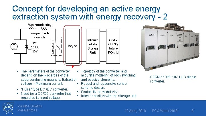 Concept for developing an active energy extraction system with energy recovery - 2 •