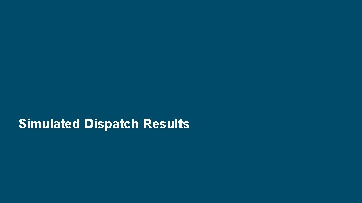 Simulated Dispatch Results Simulated Dispatch Results