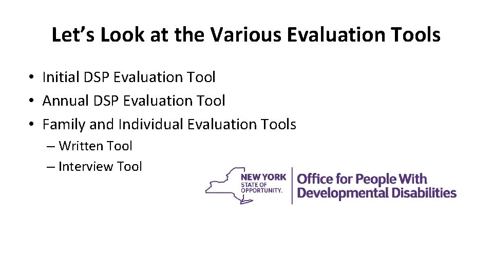 Let’s Look at the Various Evaluation Tools • Initial DSP Evaluation Tool • Annual