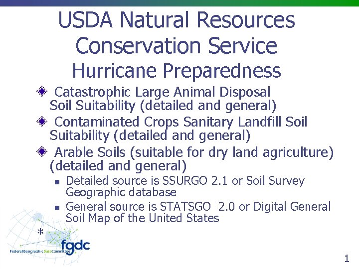USDA Natural Resources Conservation Service Hurricane Preparedness Catastrophic Large Animal Disposal Soil Suitability (detailed