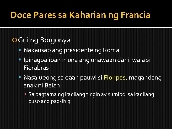 Doce Pares sa Kaharian ng Francia Gui ng Borgonya Nakausap ang presidente ng Roma