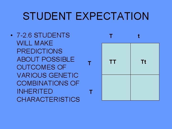 STUDENT EXPECTATION • 7 -2. 6 STUDENTS WILL MAKE PREDICTIONS ABOUT POSSIBLE OUTCOMES OF