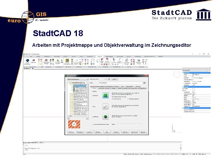 Stadt. CAD 18 Arbeiten mit Projektmappe und Objektverwaltung im Zeichnungseditor 