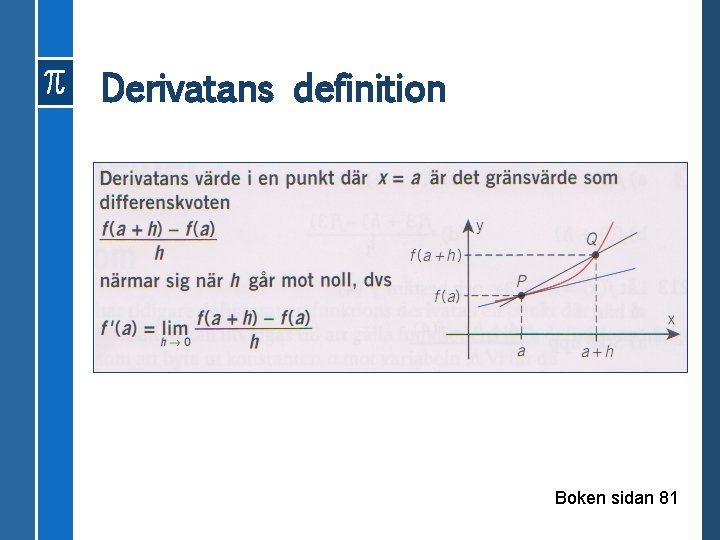 Derivatans definition Boken sidan 81 
