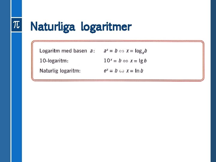 Naturliga logaritmer 