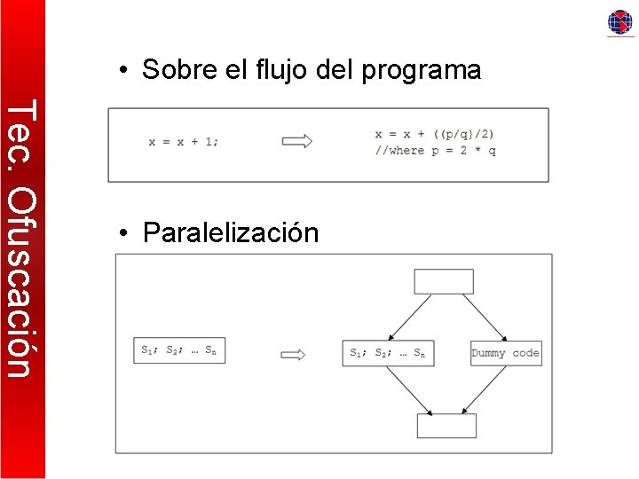  • Sobre el flujo del programa Tec. Ofuscación • Paralelización 