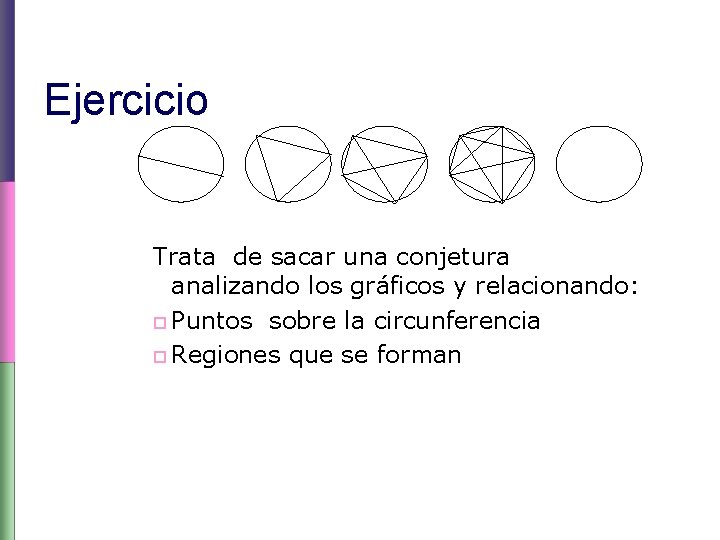 Ejercicio Trata de sacar una conjetura analizando los gráficos y relacionando: p Puntos sobre