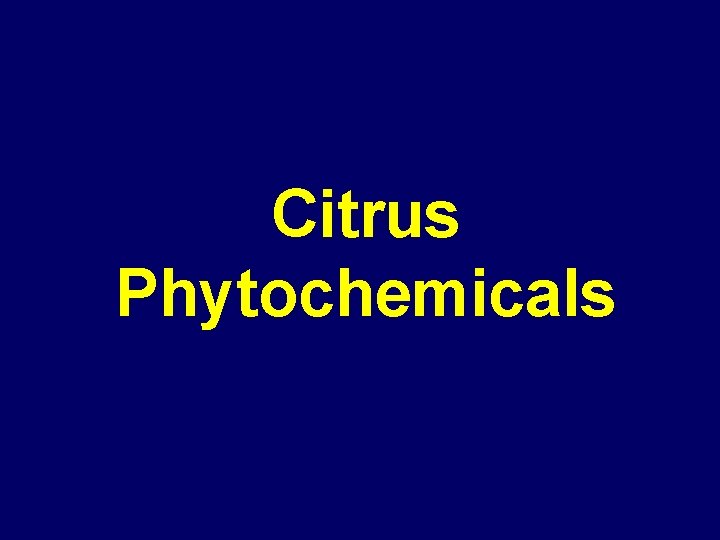 Citrus Phytochemicals 
