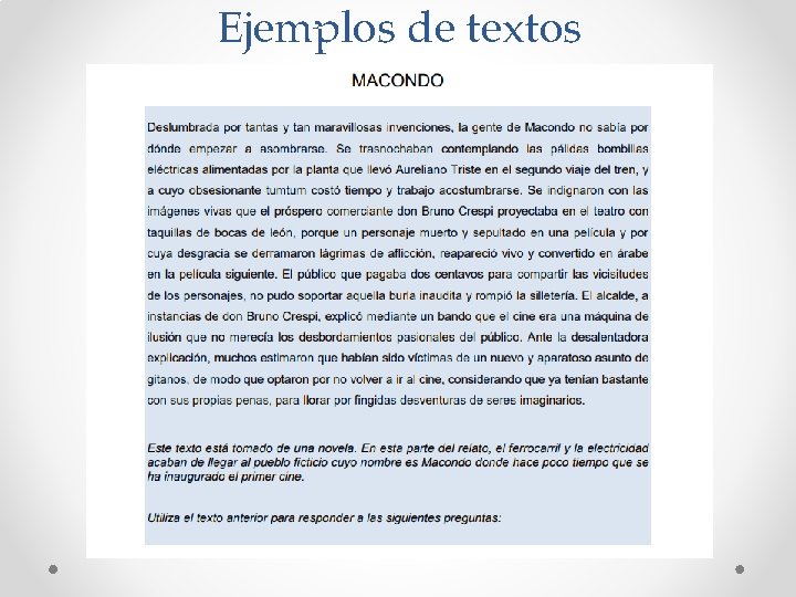 Ejemplos de textos 