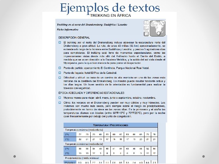 Ejemplos de textos 
