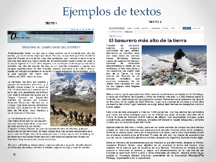 Ejemplos de textos 