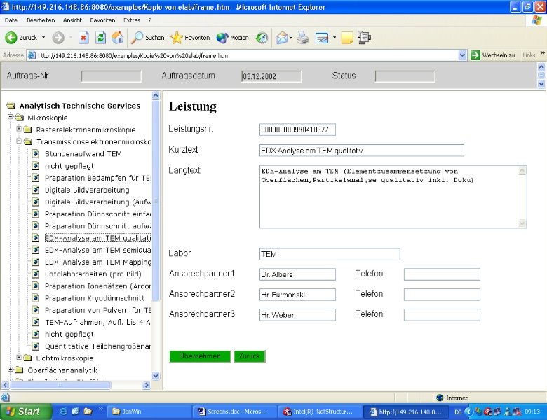 Erfahrungen im e. Lab-Projekt – Anzeige im Web jw Dipl. Ing. Thomas Mickley http: Erfahrungen im e. Lab-Projekt – Anzeige im Web jw Dipl. Ing. Thomas Mickley http: