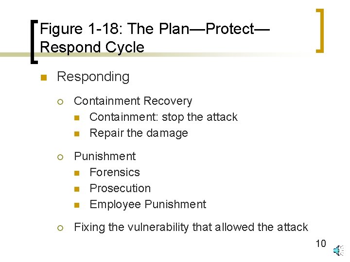 Figure 1 -18: The Plan—Protect— Respond Cycle n Responding ¡ Containment Recovery n Containment:
