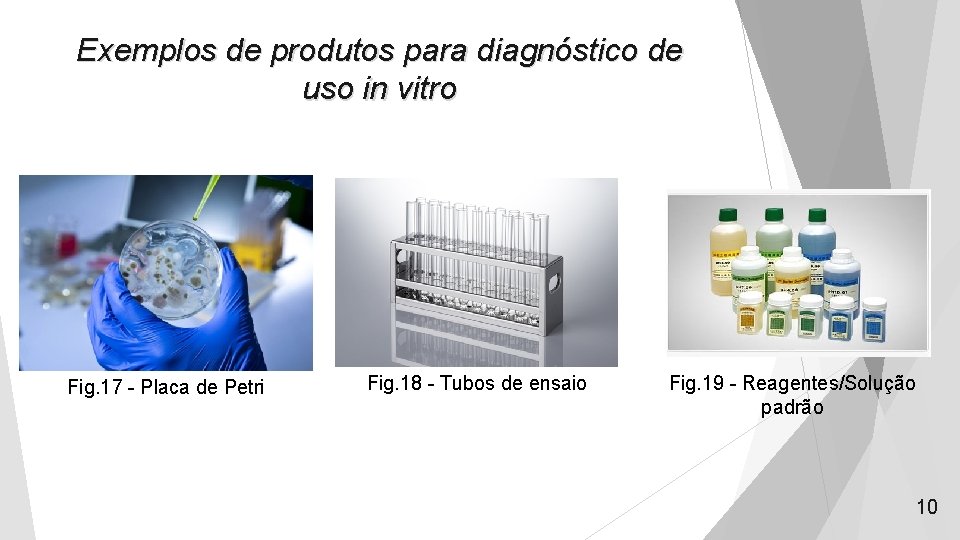 Exemplos de produtos para diagnóstico de uso in vitro Fig. 17 - Placa de