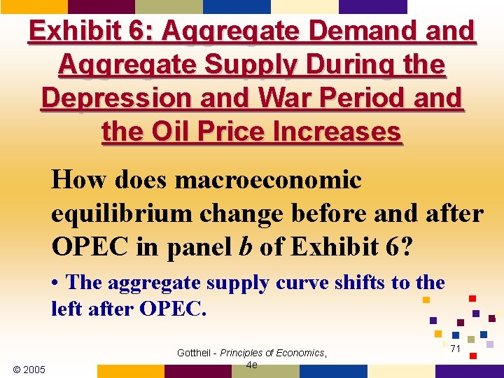 Exhibit 6: Aggregate Demand Aggregate Supply During the Depression and War Period and the