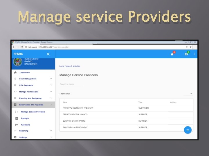 Manage service Providers 