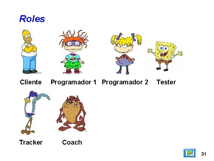 Roles Cliente Tracker Programador 1 Programador 2 Tester Coach 31 