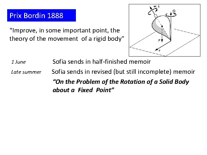 Prix Bordin 1888 “Improve, in some important point, theory of the movement of a