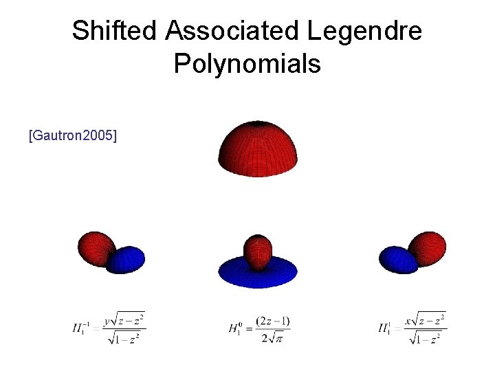 Shifted Associated Legendre Polynomials [Gautron 2005] 