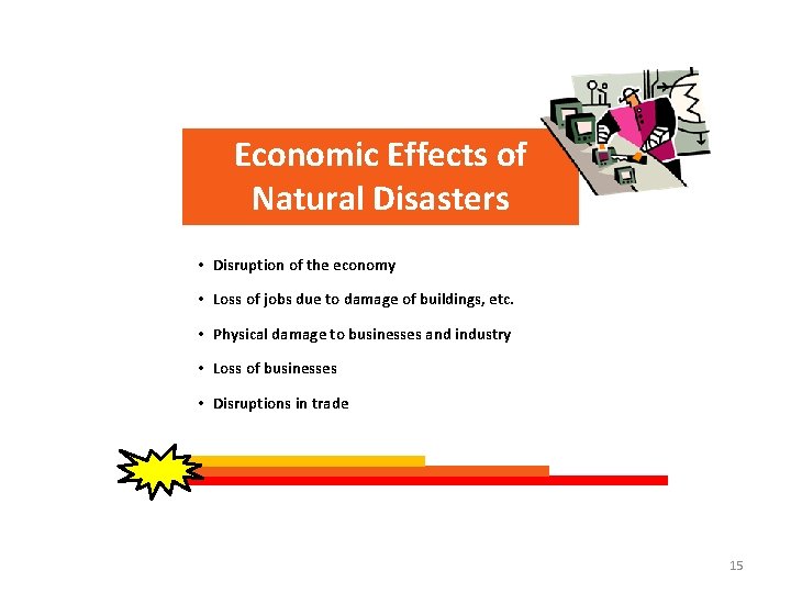 Economic Effects of Natural Disasters • Disruption of the economy • Loss of jobs