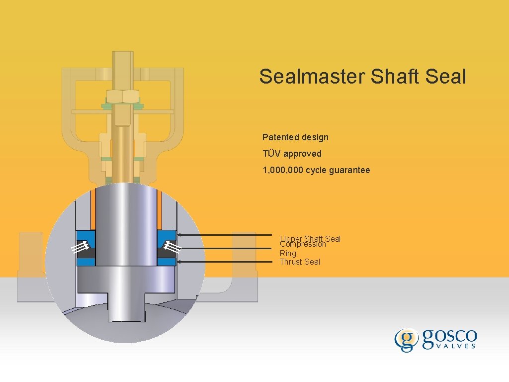 Sealmaster Shaft Seal Patented design TÜV approved 1, 000 cycle guarantee Upper Shaft Seal Sealmaster Shaft Seal Patented design TÜV approved 1, 000 cycle guarantee Upper Shaft Seal