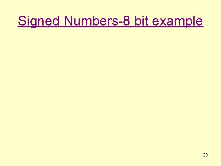 Signed Numbers-8 bit example 20 