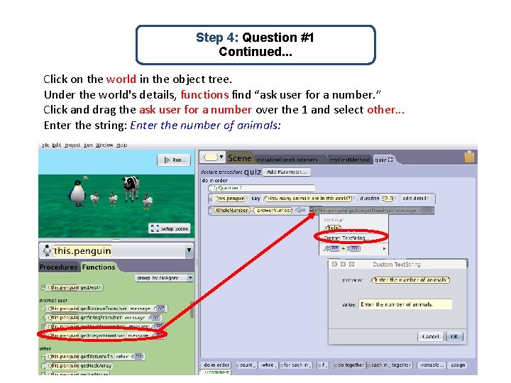 Step 4: Question #1 Continued. . . Click on the world in the object