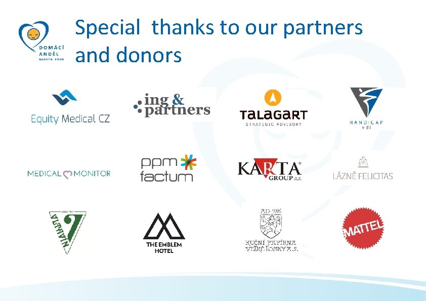 Special thanks to our partners and donors 