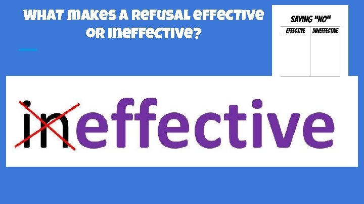 What makes a refusal effective or ineffective? 