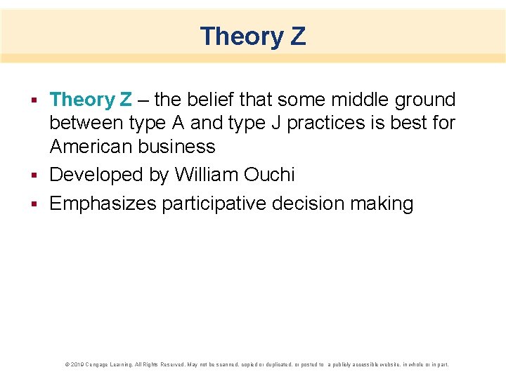 Theory Z – the belief that some middle ground between type A and type