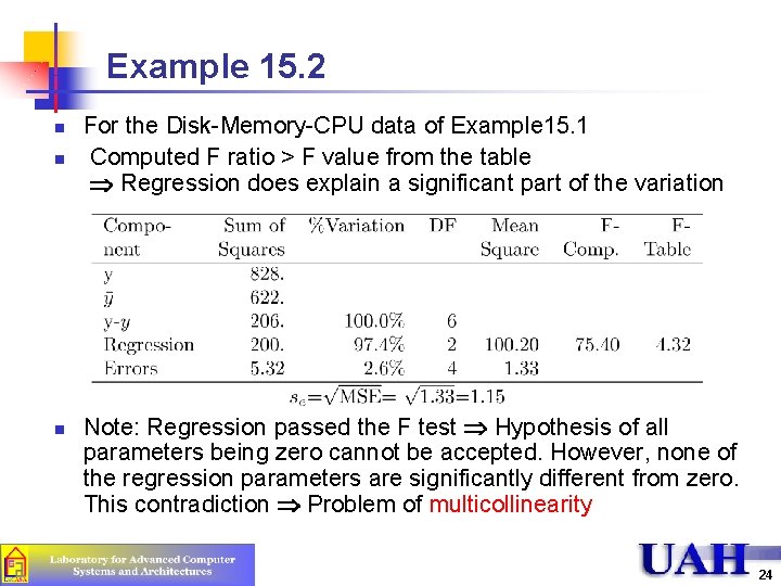 Example 15. 2 n n n For the Disk-Memory-CPU data of Example 15. 1