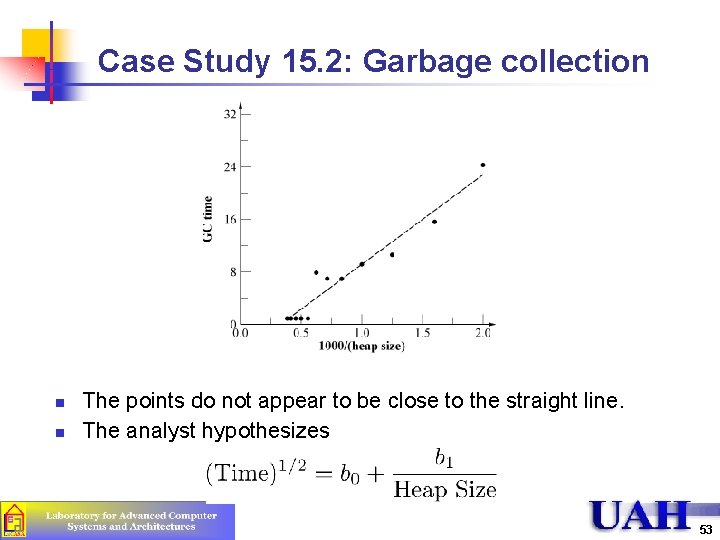 Case Study 15. 2: Garbage collection n n The points do not appear to