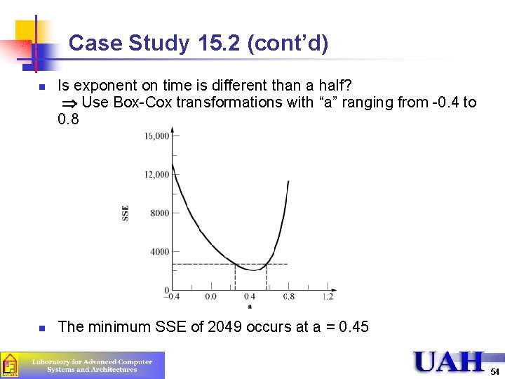 Case Study 15. 2 (cont’d) n n Is exponent on time is different than Case Study 15. 2 (cont’d) n n Is exponent on time is different than