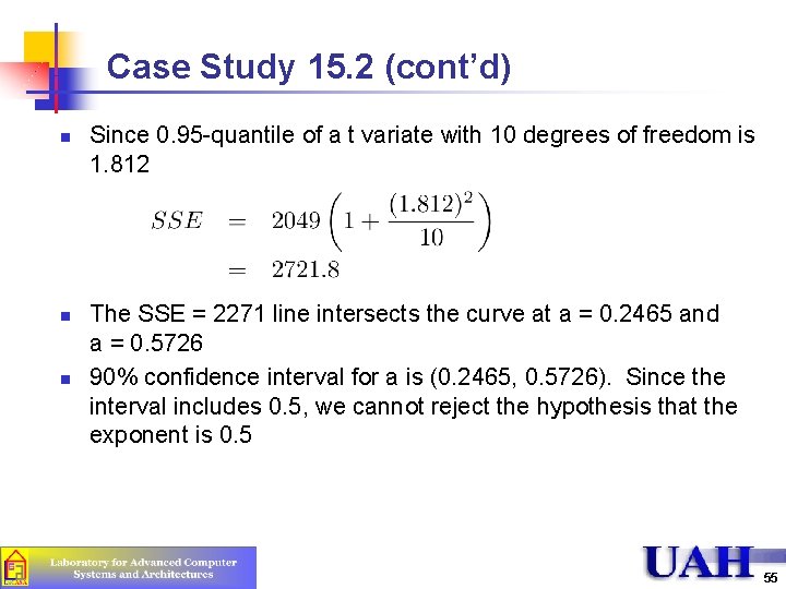 Case Study 15. 2 (cont’d) n n n Since 0. 95 -quantile of a Case Study 15. 2 (cont’d) n n n Since 0. 95 -quantile of a