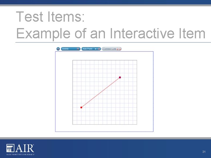 Test Items: Example of an Interactive Item 31 