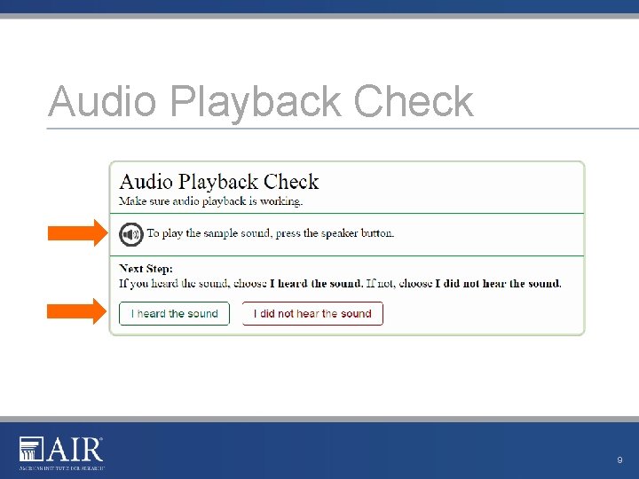Audio Playback Check 9 