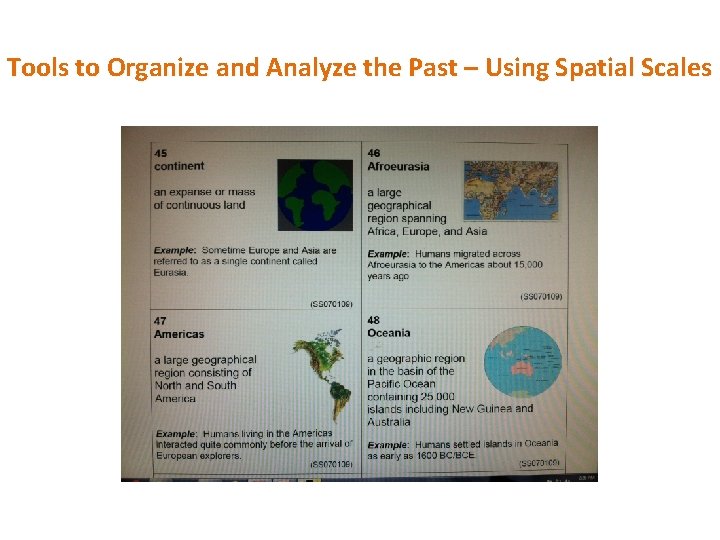 Tools to Organize and Analyze the Past – Using Spatial Scales 