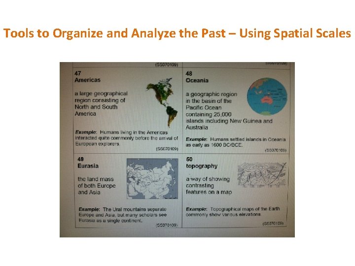 Tools to Organize and Analyze the Past – Using Spatial Scales 