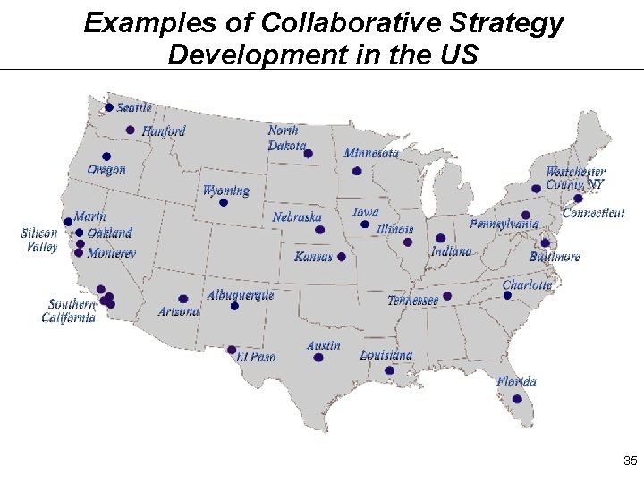 Examples of Collaborative Strategy Development in the US 35 