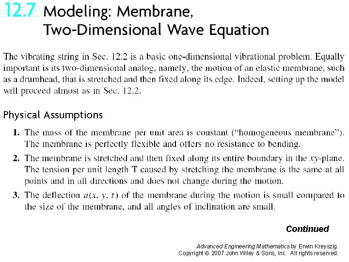 Pages 569 -570 a Continued Advanced Engineering Mathematics by Erwin Kreyszig Copyright 2007 John