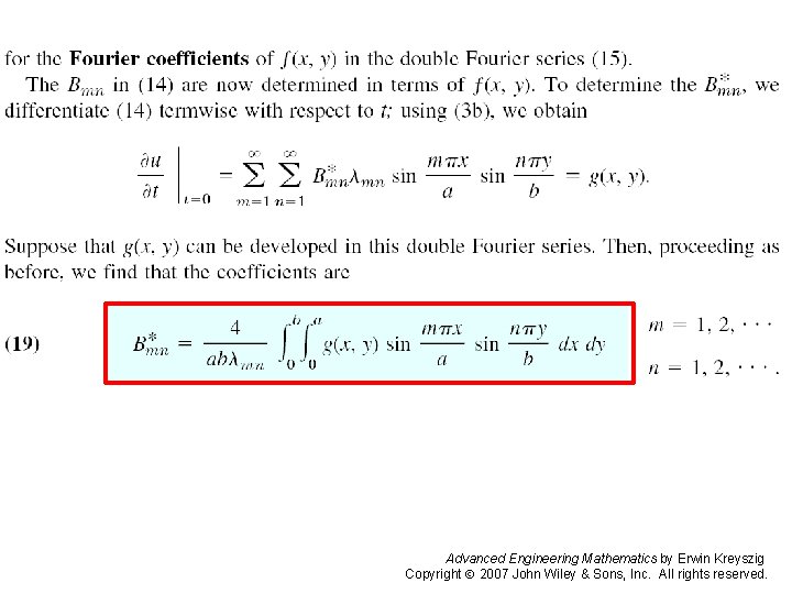 Pages 576 -577 d Advanced Engineering Mathematics by Erwin Kreyszig Copyright 2007 John Wiley