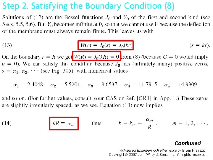Pages 581 -583 a Continued Advanced Engineering Mathematics by Erwin Kreyszig Copyright 2007 John