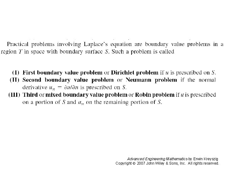 Page 587 (2) Advanced Engineering Mathematics by Erwin Kreyszig Copyright 2007 John Wiley &